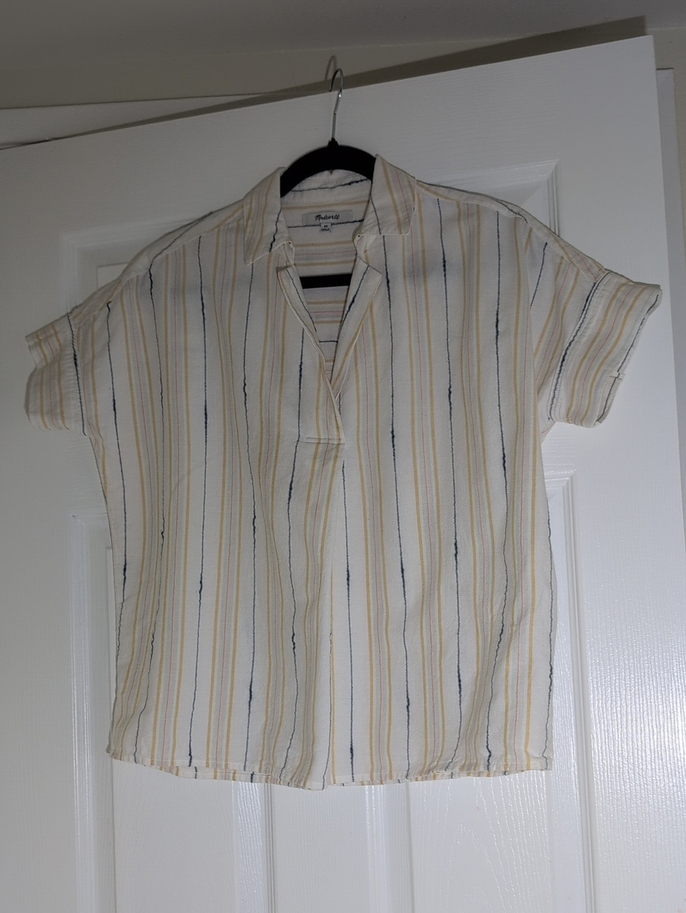 Madewell Park Popover Shirt in Textured Stripe XS